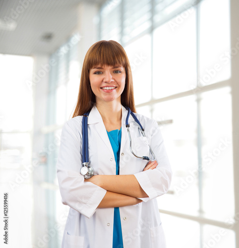 Happy female doctor smiling