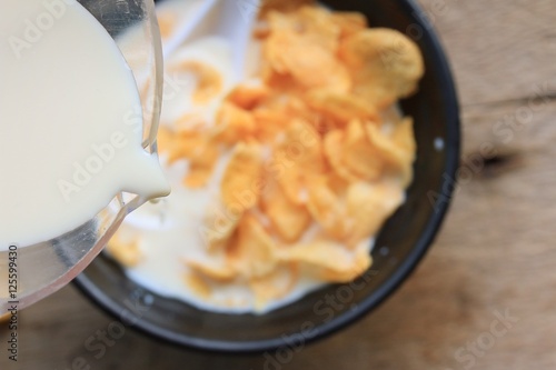 Fotografie corn flake with milk