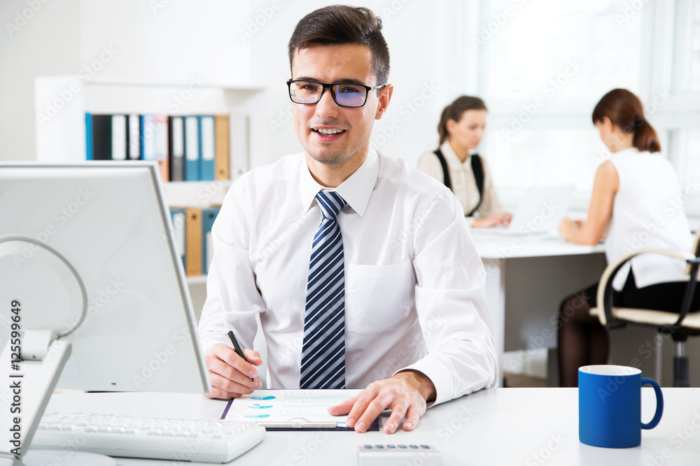 Businessman working with computer Businessman working with computer