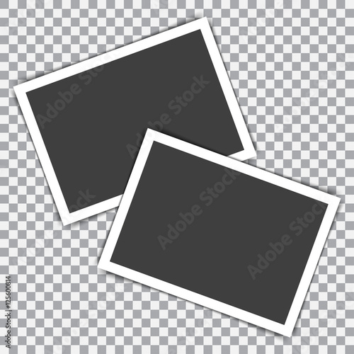 Two photo frame retro with shadow. Vector illustration