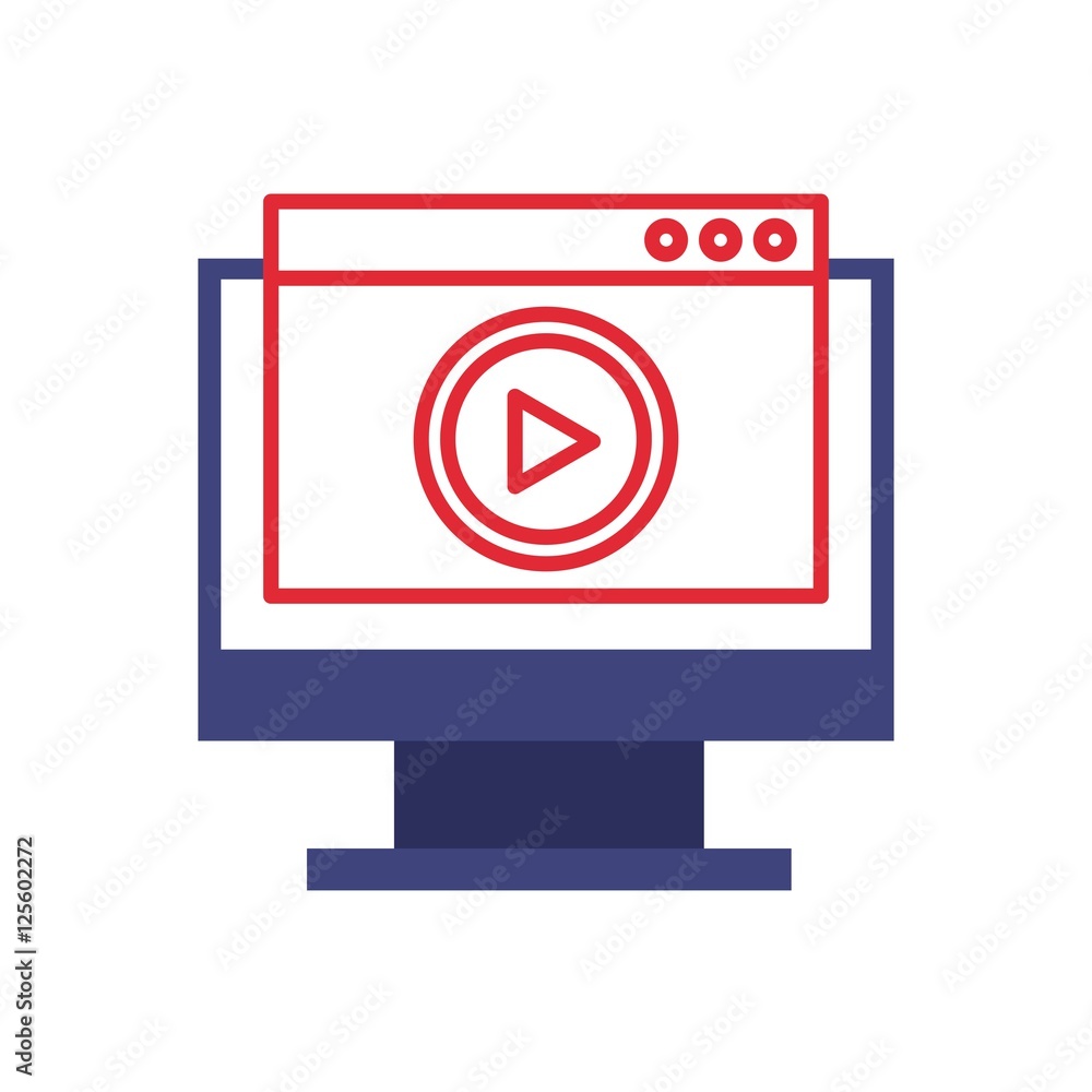 computer desktop flat line icon vector illustration design computer desktop flat line icon vector illustration design