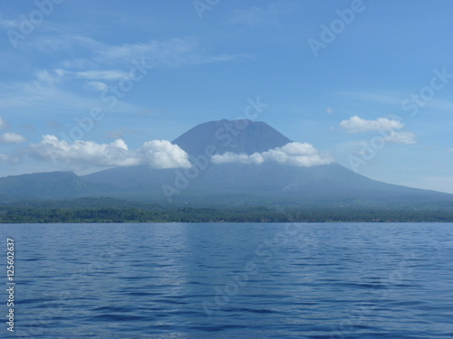 View from the sea of Mount Agung. Bali. Indonesia