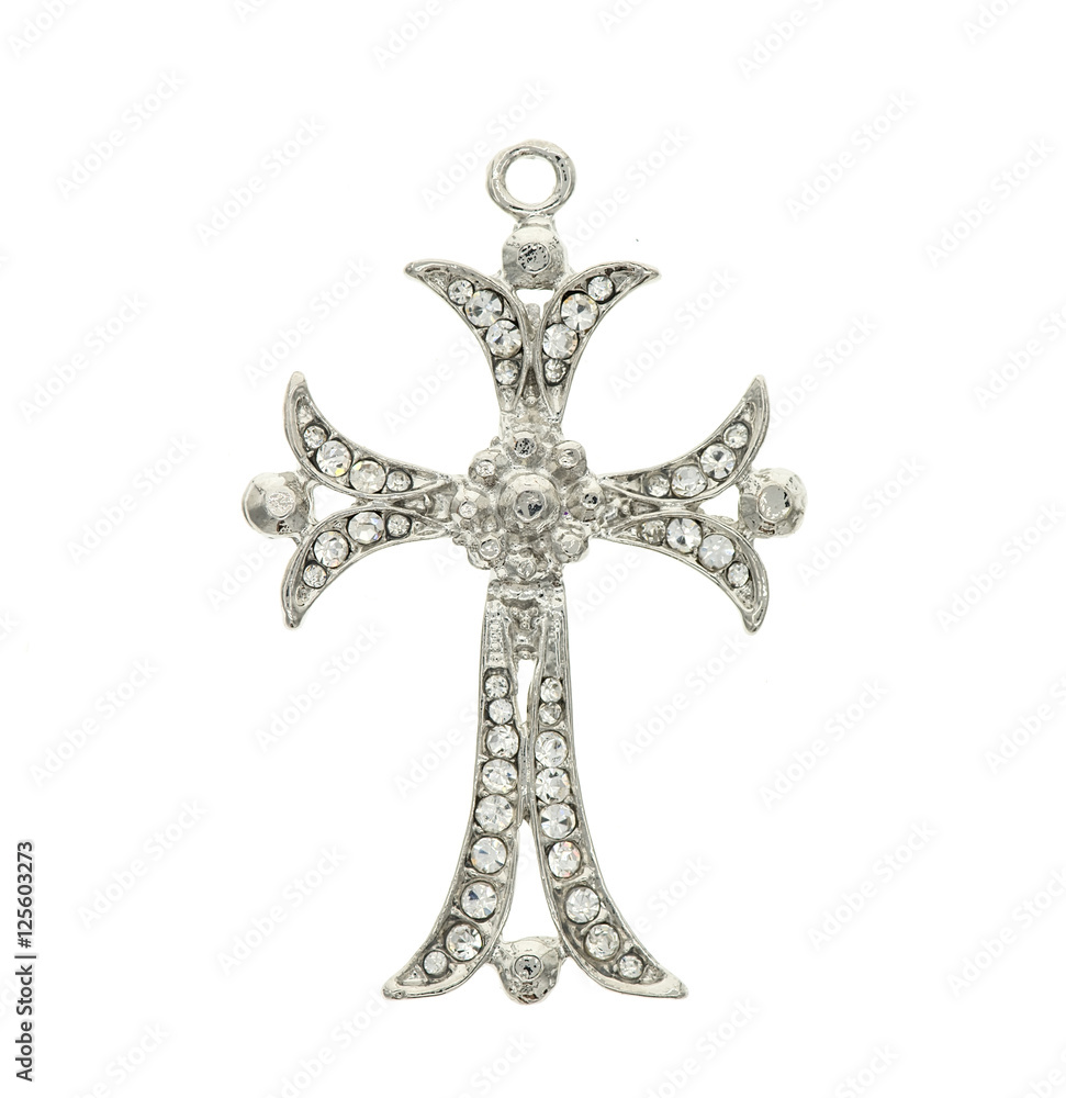 cross pendant isolated on white background cross pendant isolated on white background