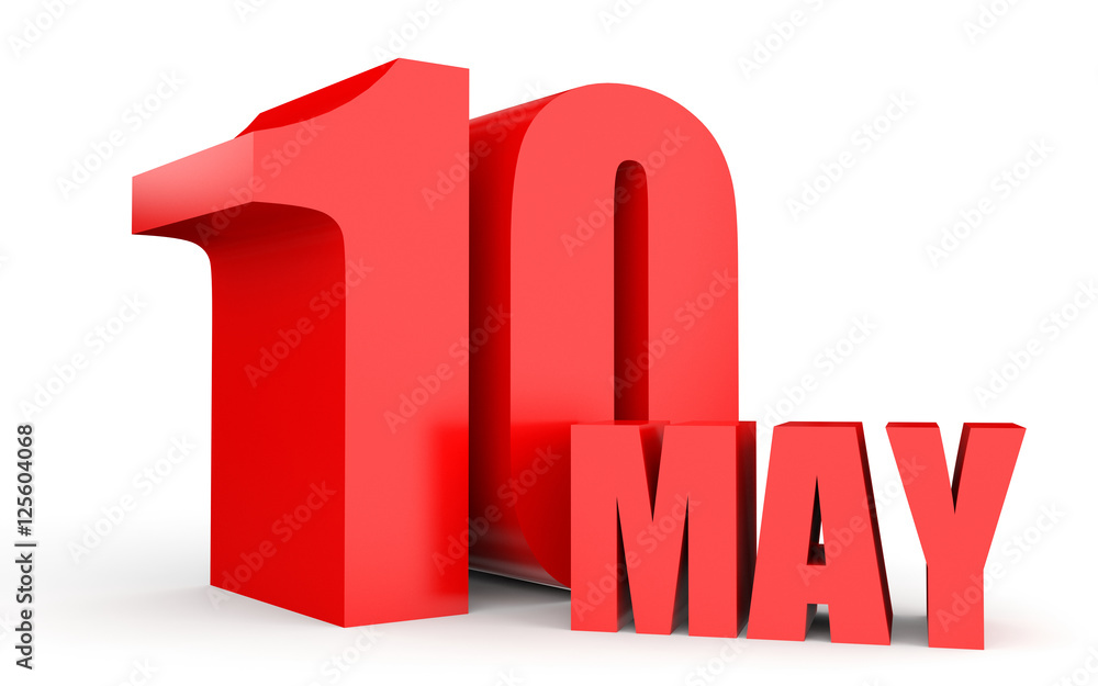 May 10. Text on white background. May 10. Text on white background.