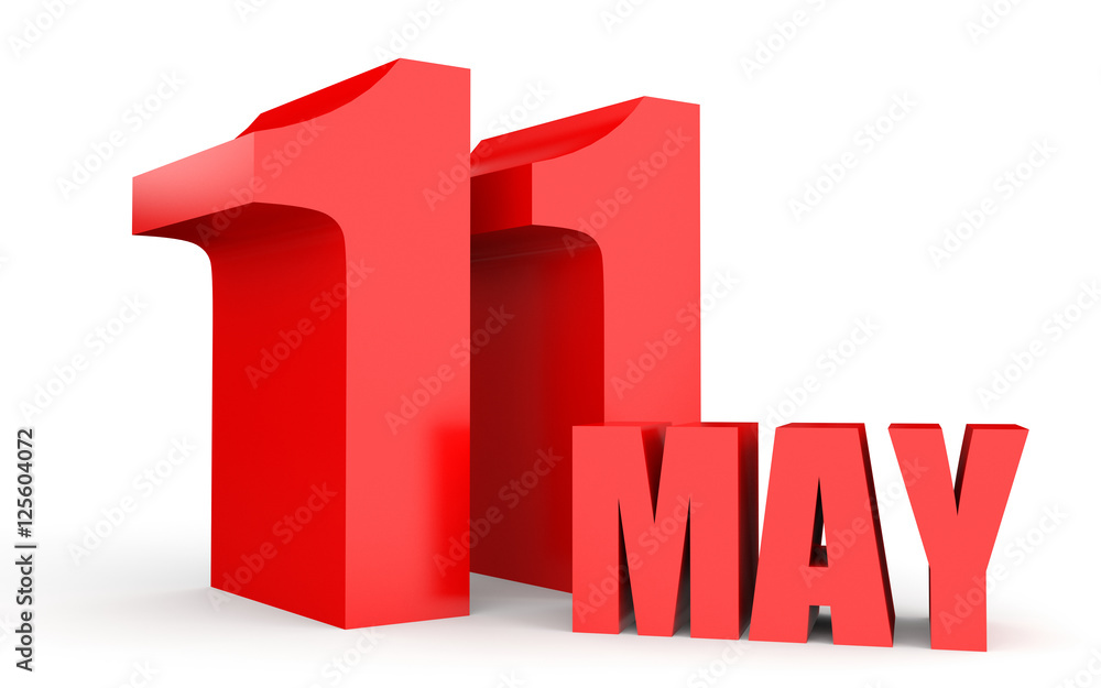 May 11. Text on white background. May 11. Text on white background.