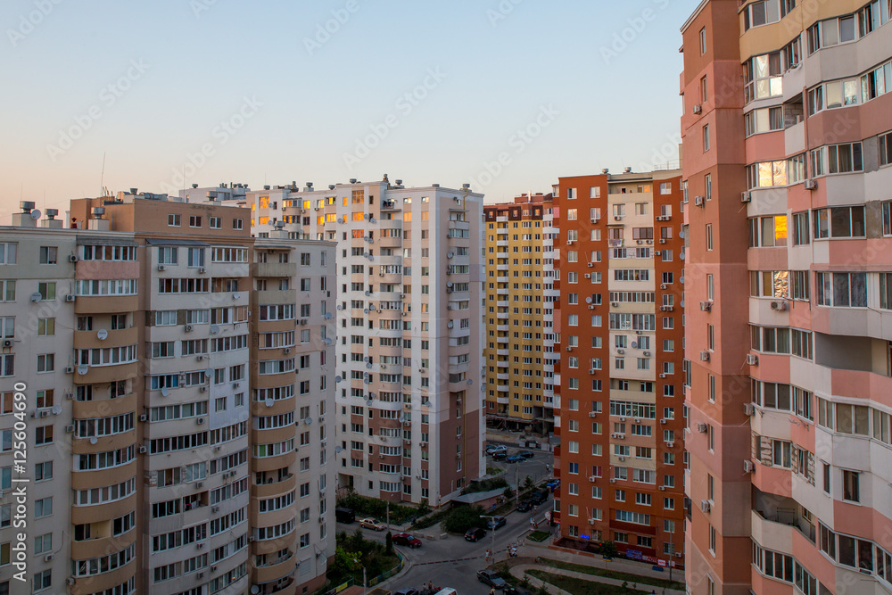 Multi-storey houses, houses, background, architecture, structure, apartments
