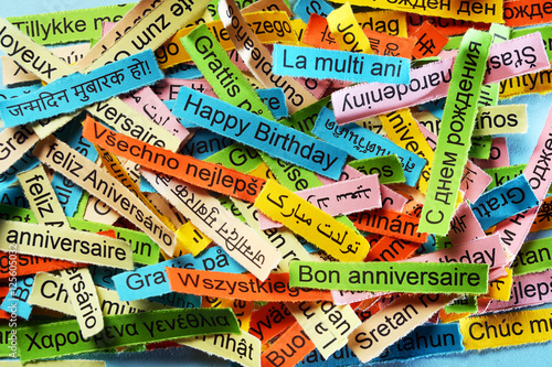 Happy Birthday  on  different languages