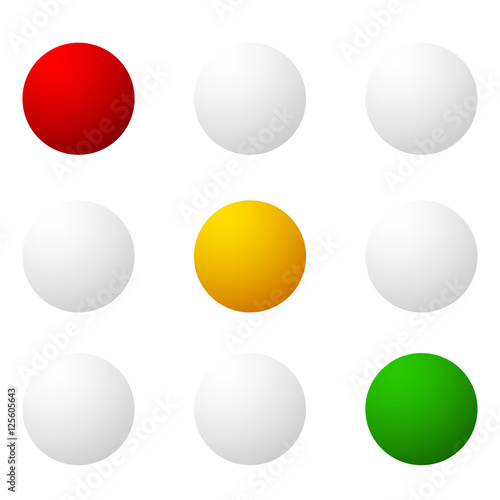 Set of traffic lamp, traffic light, semaphore icons