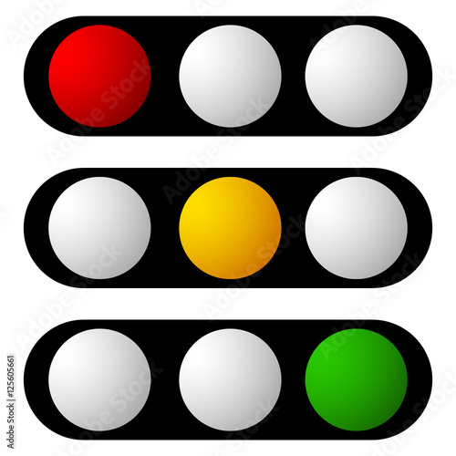 Set of traffic lamp, traffic light, semaphore icons