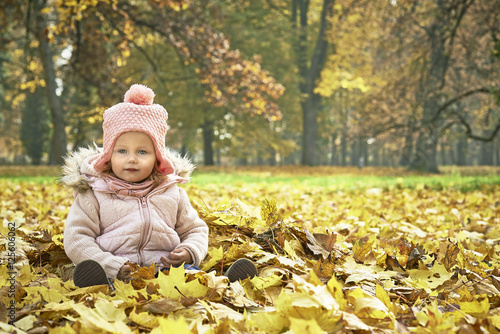 Child in autumn colors