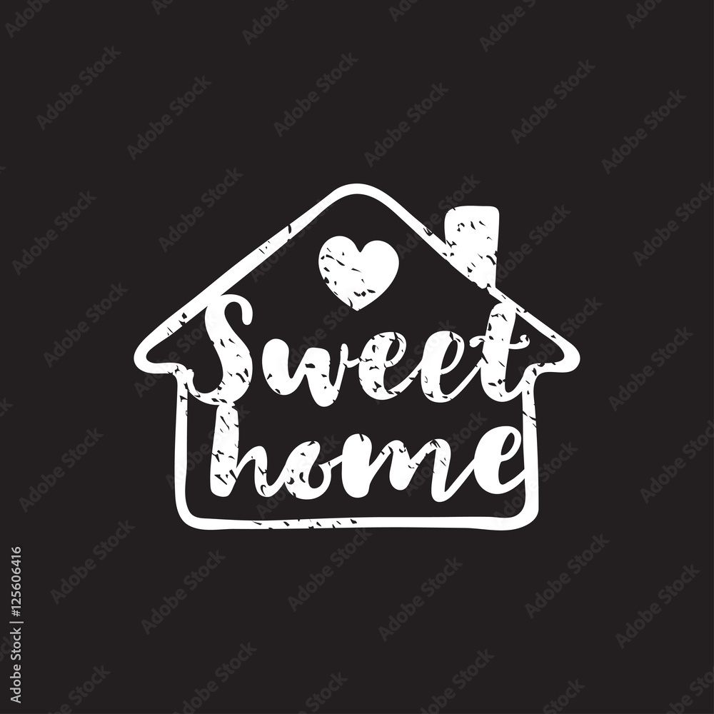White imprint of the stamp sweet home on black background. White imprint of the stamp sweet home on black background.