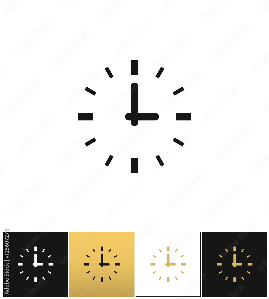 Clock sign or round time vector icon Clock sign or round time vector icon