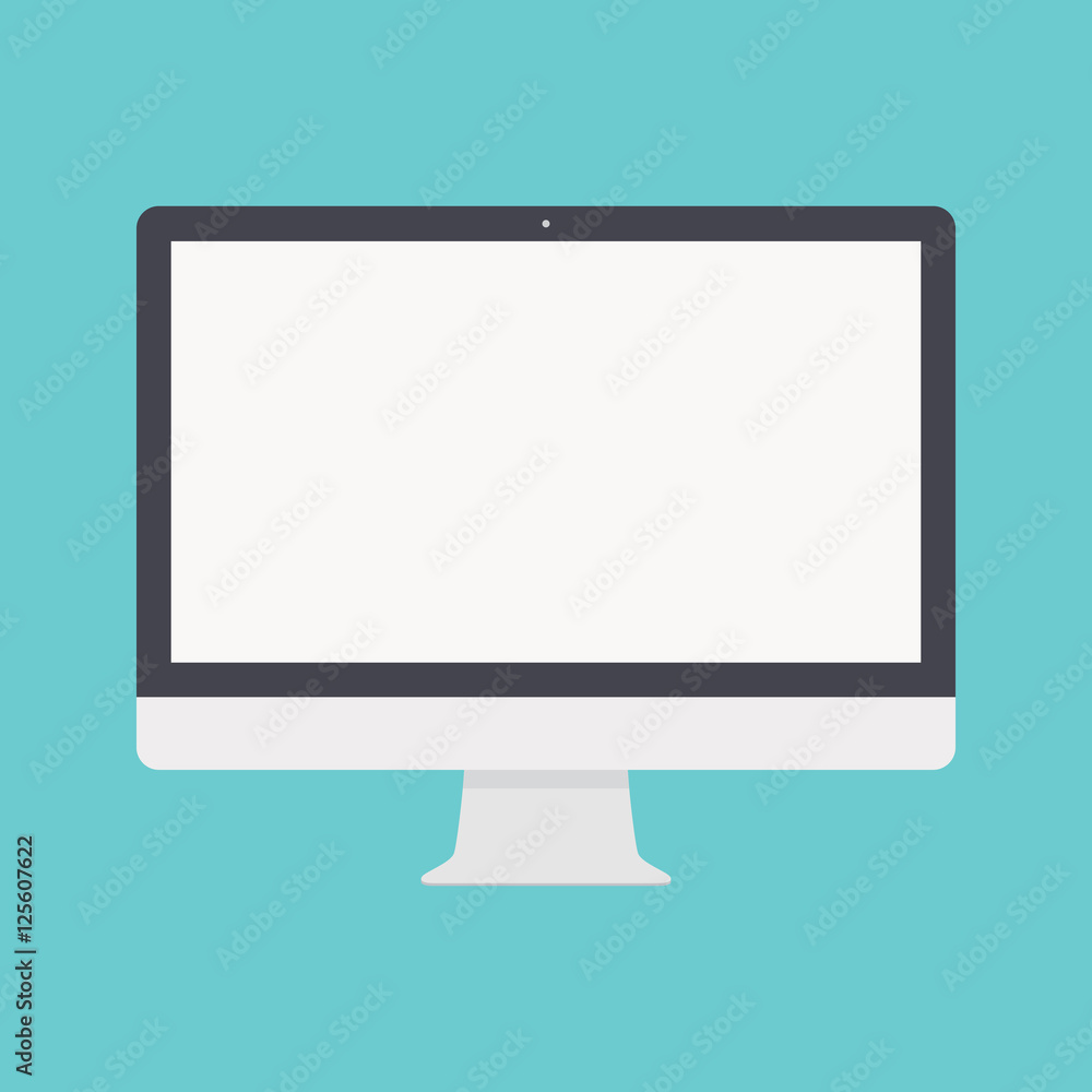 computer icon in the style flat design isolated on blue background. stock vector illustration eps10 computer icon in the style flat design isolated on blue background. stock vector illustration eps10