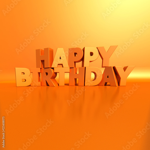 Happy birthday orange horiz...