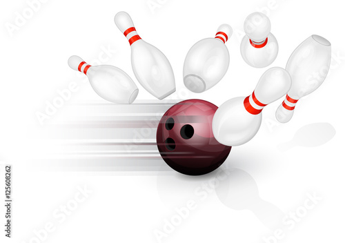 Bowling ball crashing into the pins