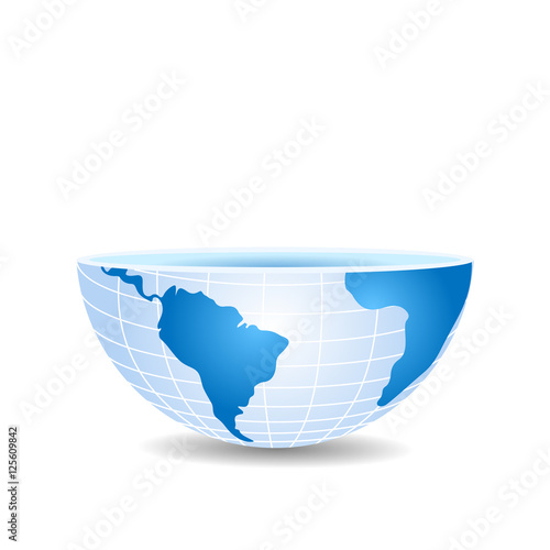 half of the world like a cup sliced