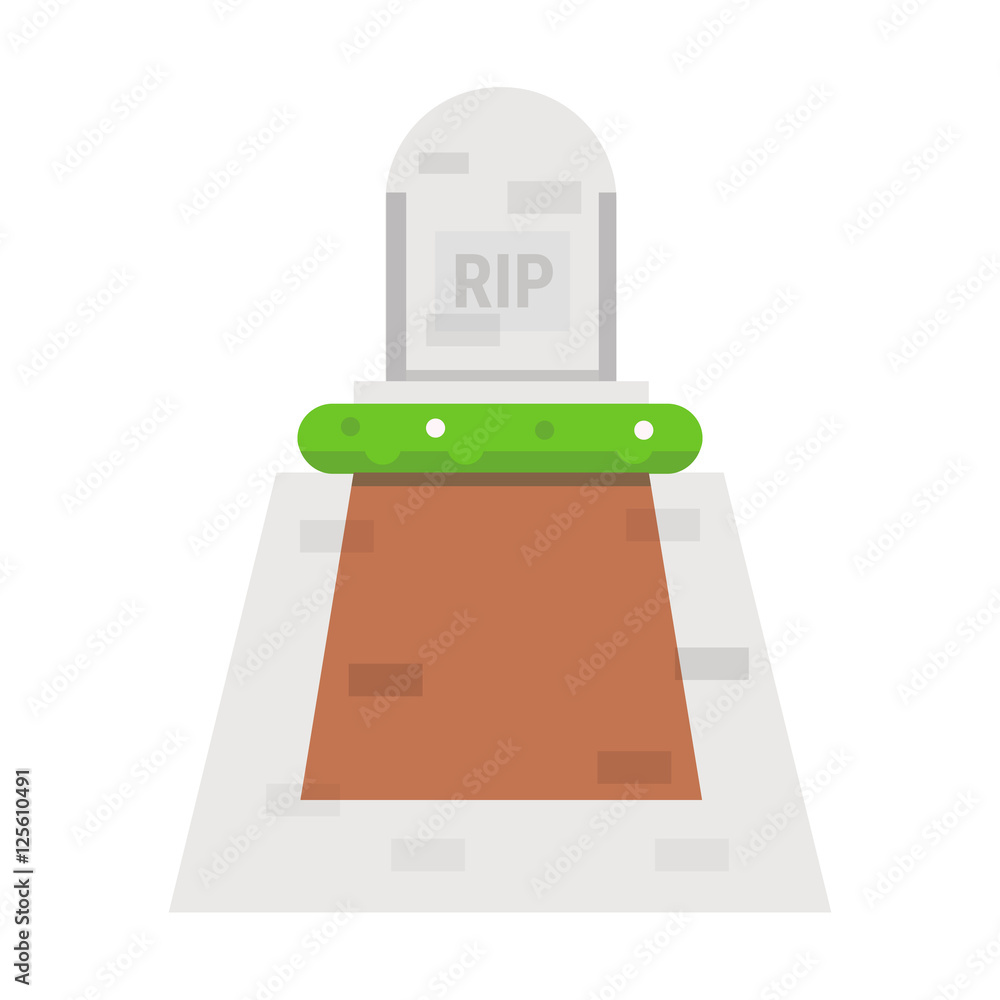 Obraz premium vector illustration of open grave and headstone