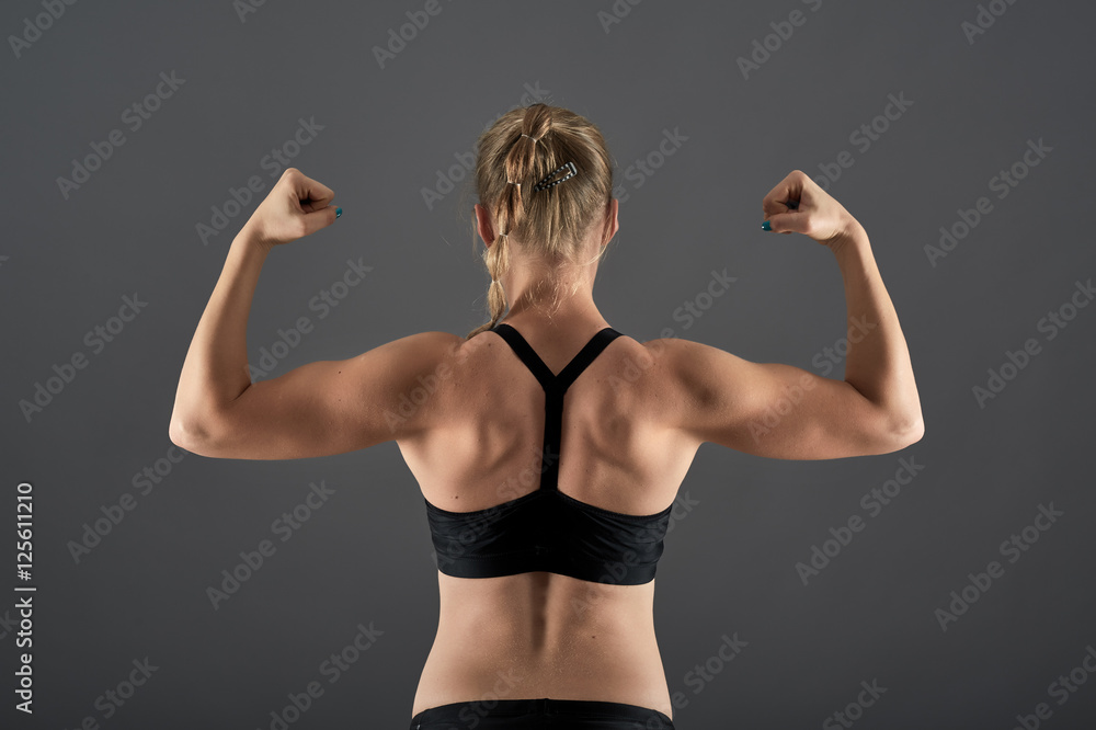 Fitness model back Fitness model back