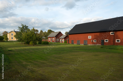 Bauernhof mit roten Stallungen Korsberga, Smaland Schweden 