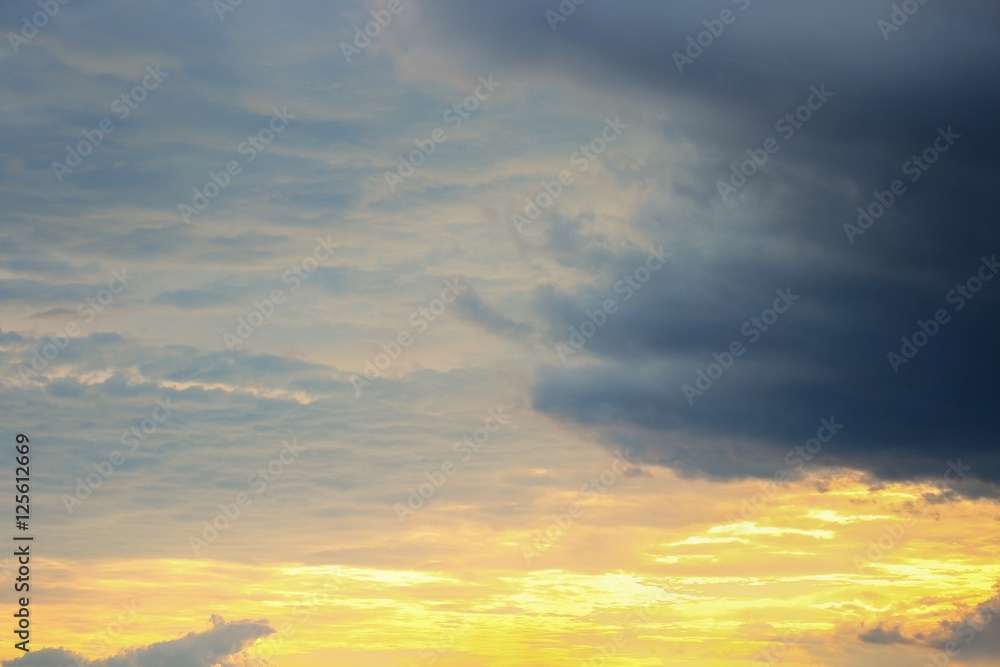 Sky and Cloud at sunset, beautiful nature 