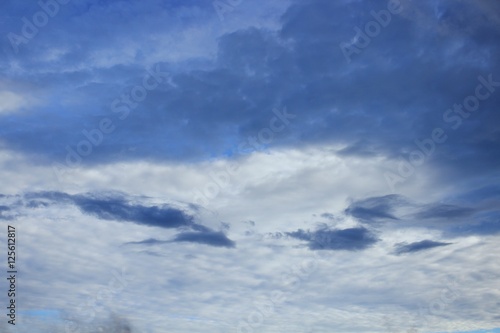 blue sky with big cloud and raincloud 