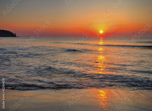 Beautiful sunrise over the sea