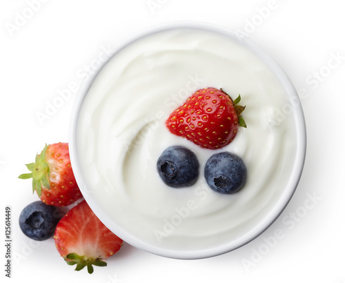 Tableau sur toile Bowl of greek yogurt