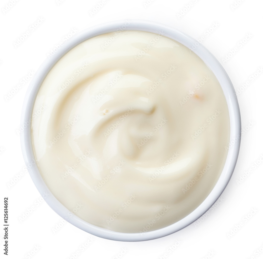 Bowl of mango yogurt Bowl of mango yogurt