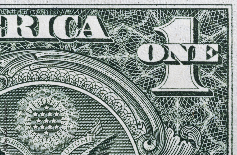 US one dollar bill corner, closeup Stock Photo | Adobe Stock
