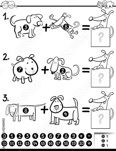 addition task coloring book