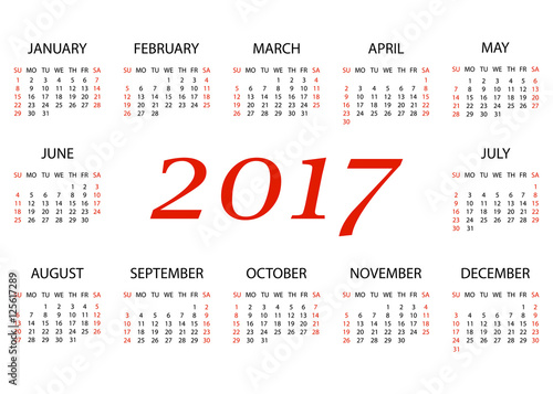 Calendar 2017