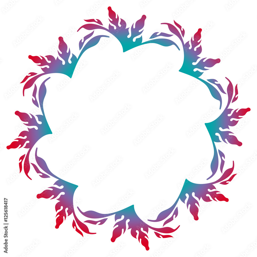 Abstract silhouette round frame with gradient fill. Abstract silhouette round frame with gradient fill.