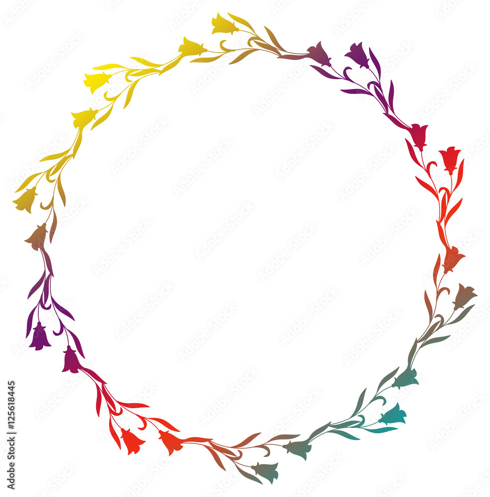 Obraz premium Abstract silhouette round frame with gradient fill. 