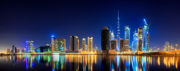 Wandcirkels Dubai Business Bay wolkenkrabbers in Dubai  © boule1301