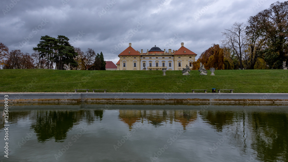 Austelitz, Slavkov Castle and lagoon front view