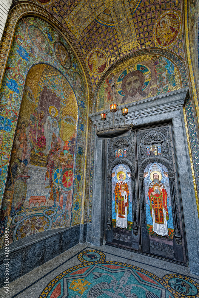Gate of Naval Cathedral of Saint Nicholas in Kronstadt