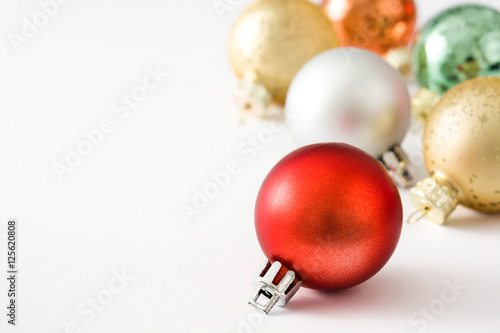 Colorful christmas balls isolated on white background

