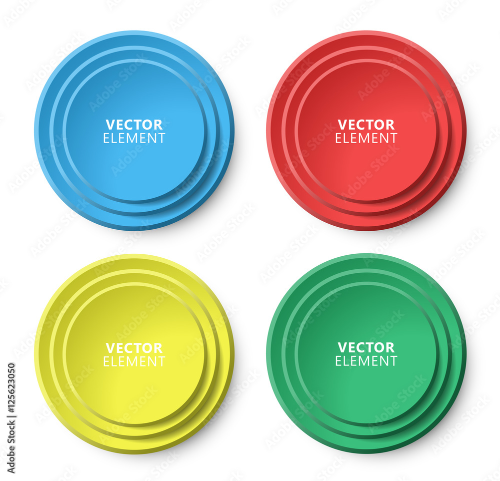 High Quality Modern Color Buttons on White Background. Vector Isolated Illustration. High Quality Modern Color Buttons on White Background. Vector Isolated Illustration.