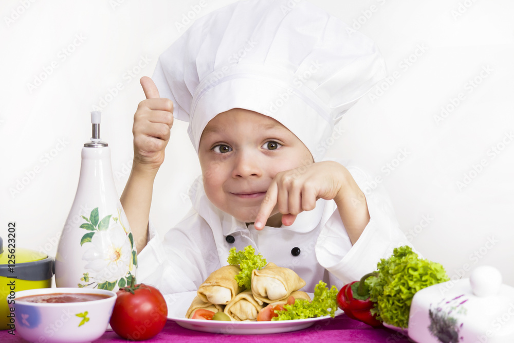 chef cooked pancakes with a stuffing chef cooked pancakes with a stuffing