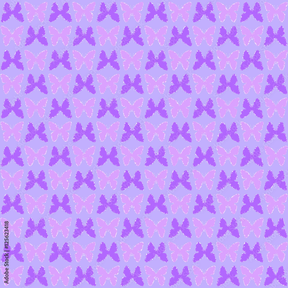 Pink and purple butterflies on lilac, a seamless background pattern Pink and purple butterflies on lilac, a seamless background pattern