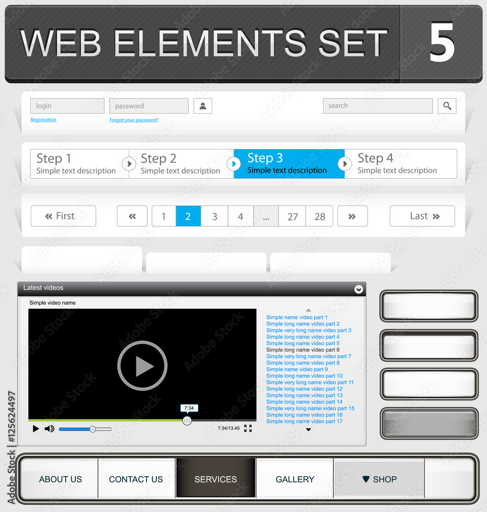 Web design elements set Web design elements set