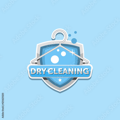 Dry cleaning logo emblem badge