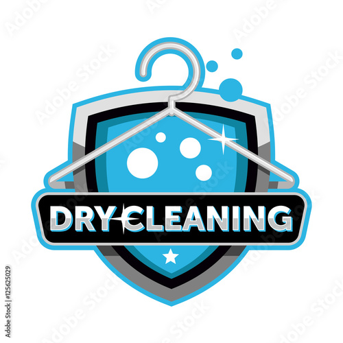 Dry cleaning logo emblem template