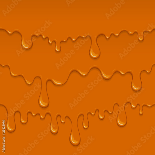 Vector caramel drips and flowing.