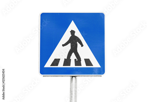 Free Download Pedestrian crossing sign on white - GFXLoad