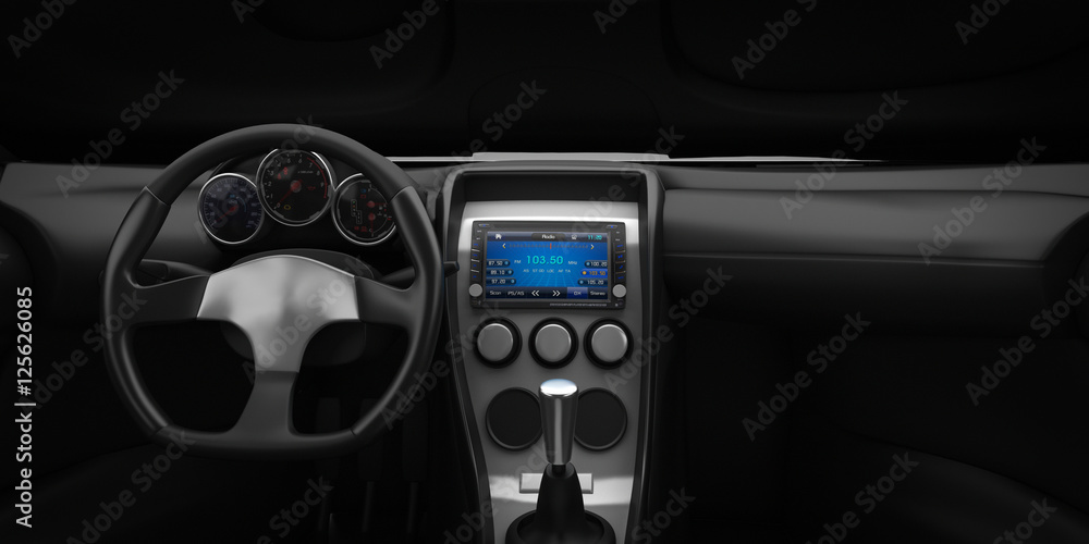 Sport car cockpit / 3d render