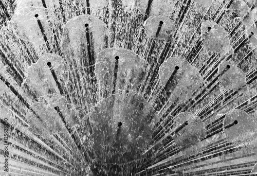 Diagonal black and white water city fountain background