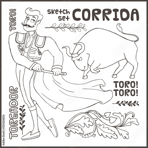 Vector set. Corrida.