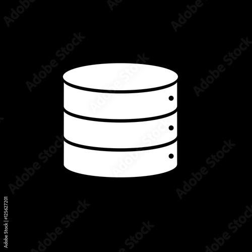 Database icon on black background