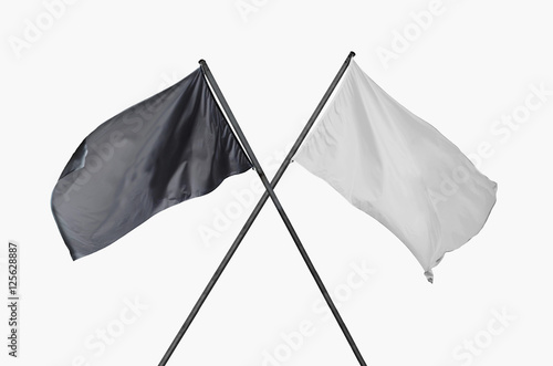 black and white flags crossed